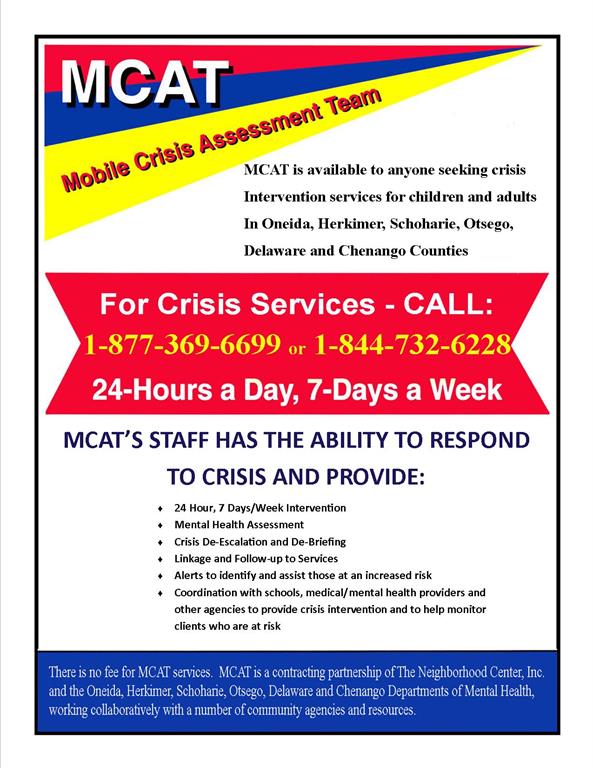 MCAT - Mobile Crisis Assesment Team Flyer